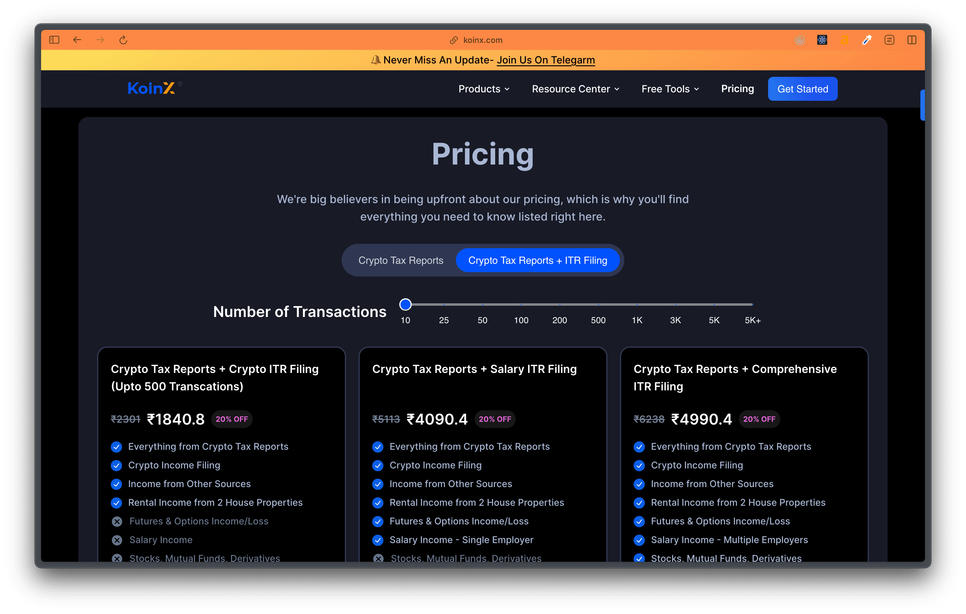 Revamped Public Pricing Plans Page