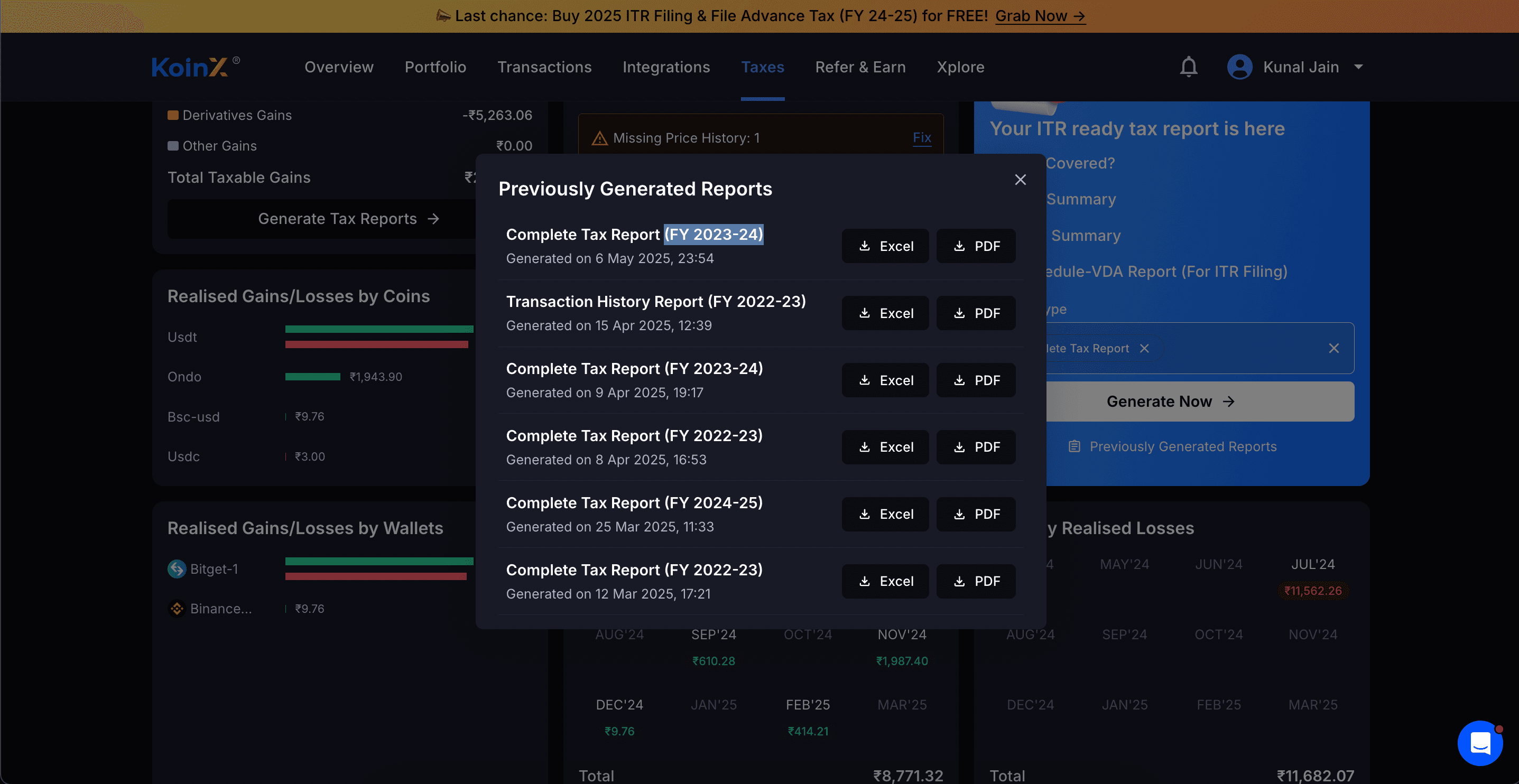 FY Previously Generated Reports