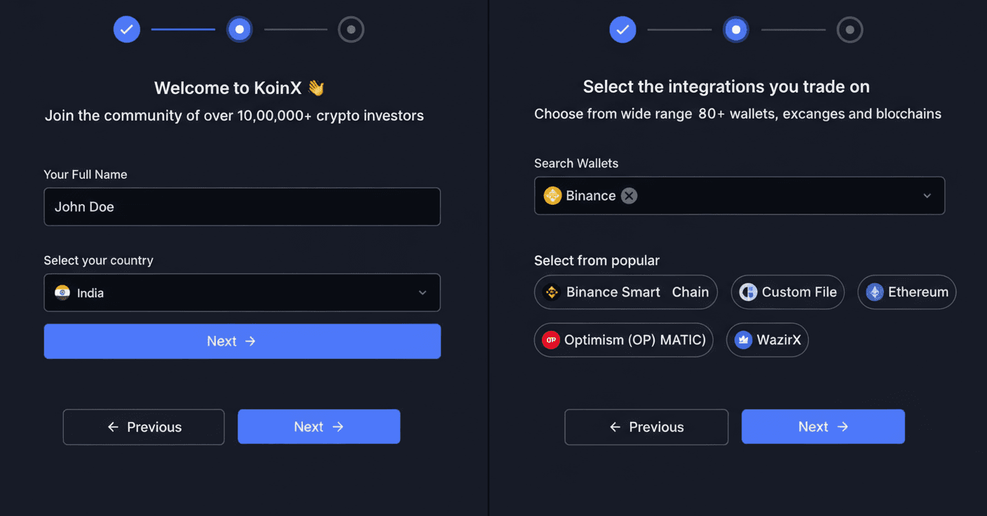 Onboarding Flow Screenshot